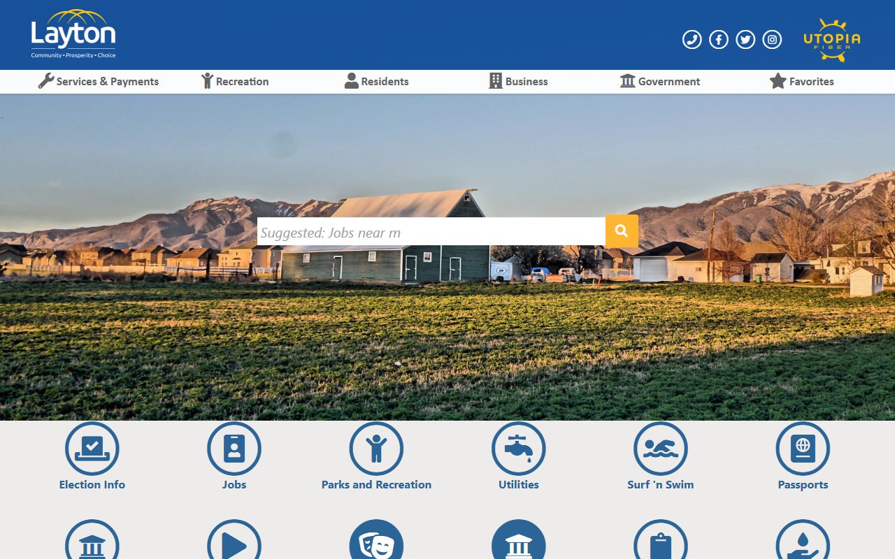 Layton City official website white pages resources