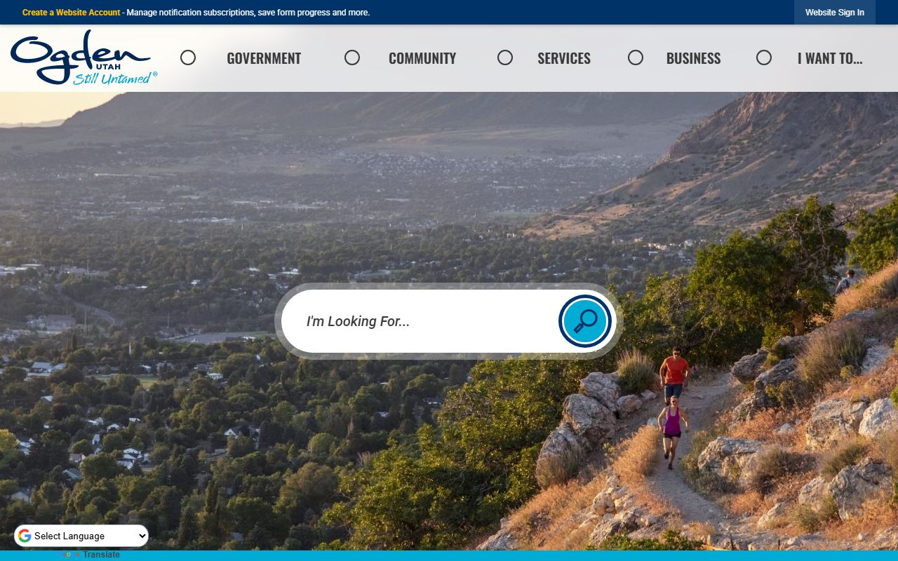 Ogden City official website white pages resources