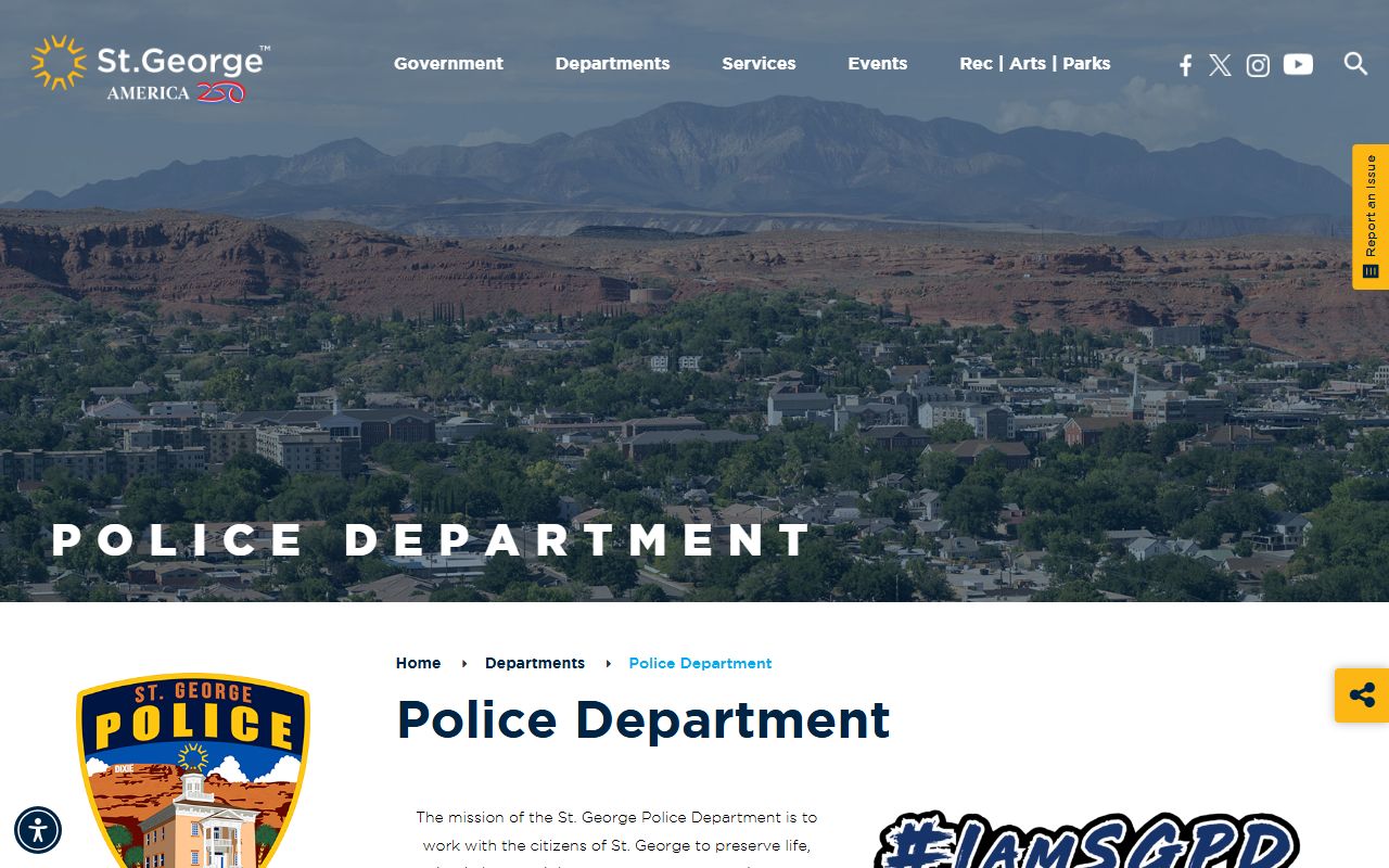 St. George Police Department white pages records division