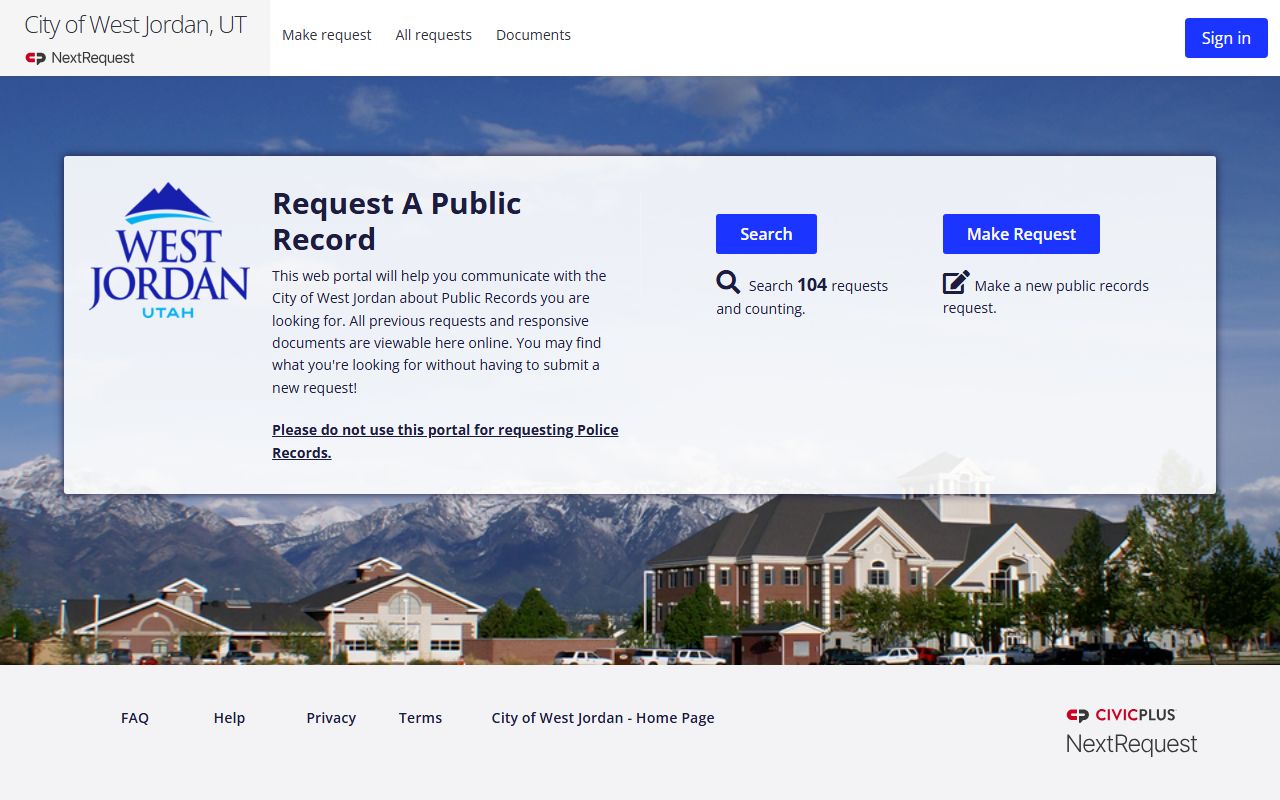 West Jordan records request portal white pages