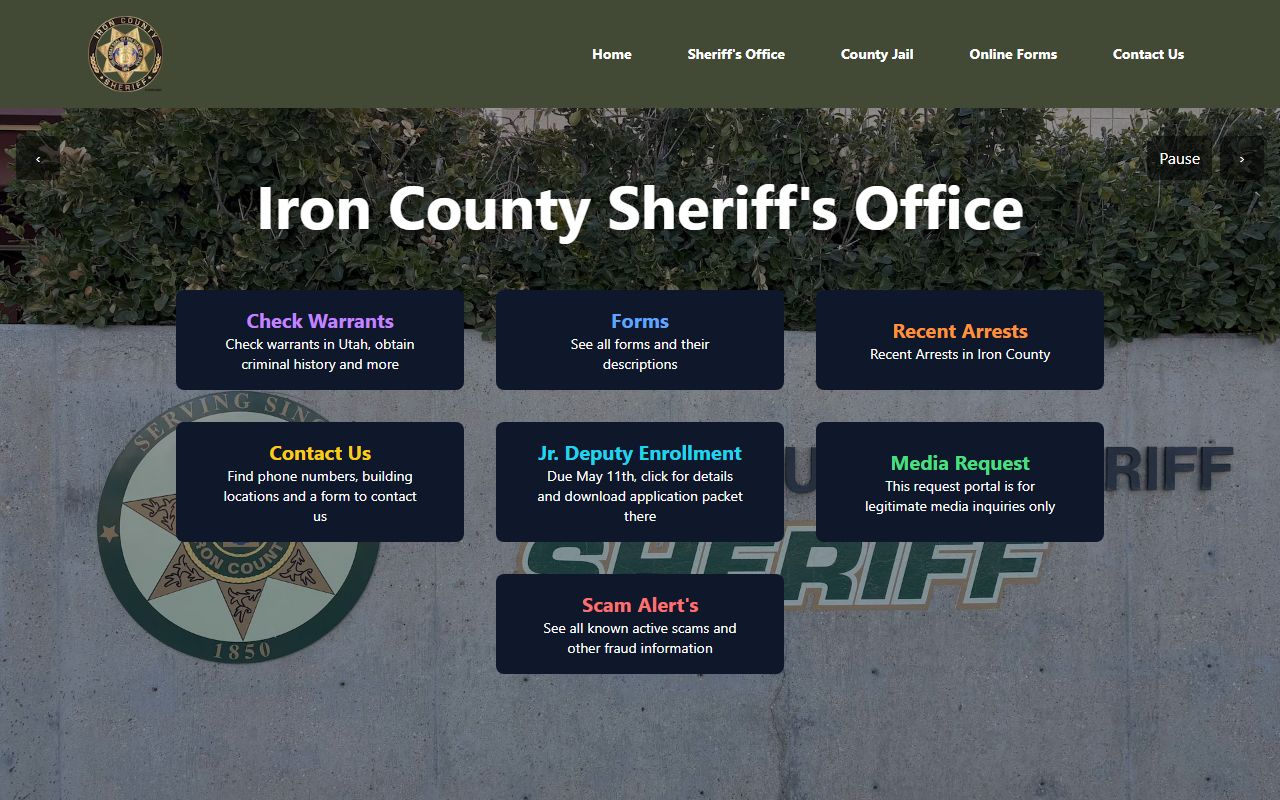 Iron County Sheriff Cedar City white pages GRAMA records