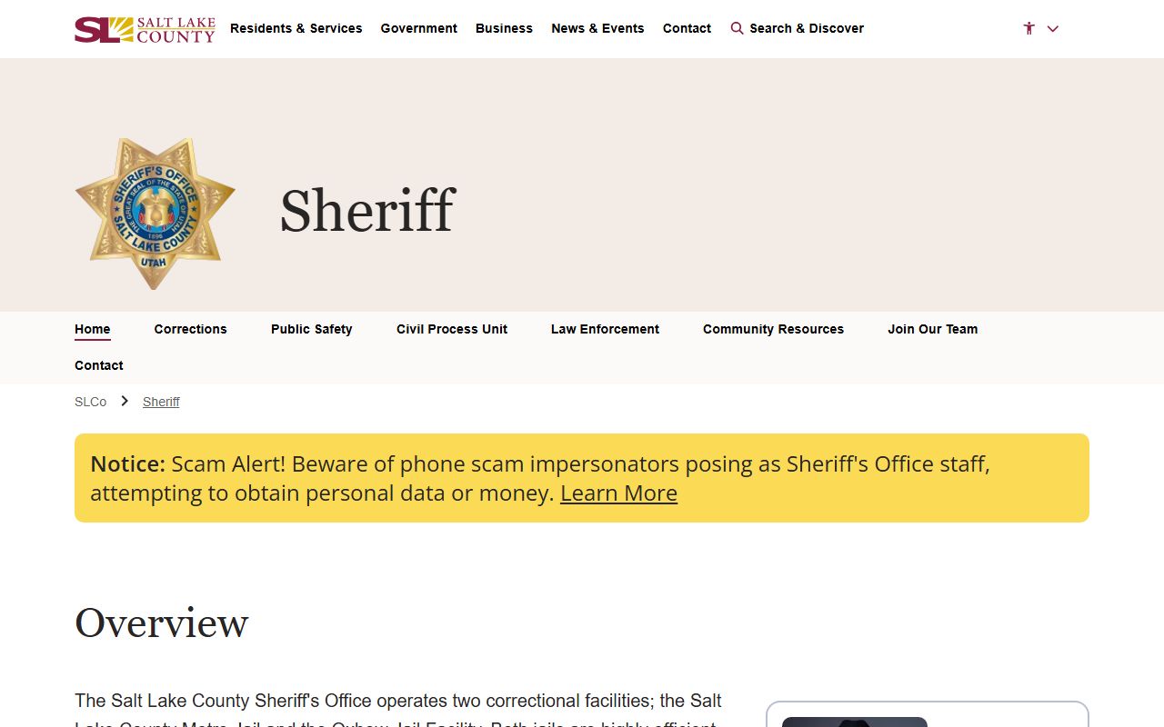 Salt Lake County Sheriff white pages inmate search