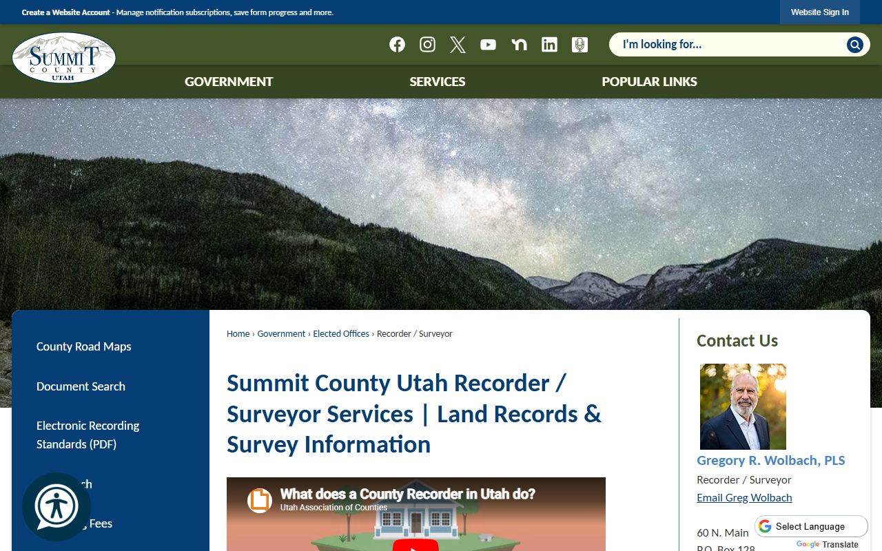 Summit County Recorder Surveyor Heber City white pages property records