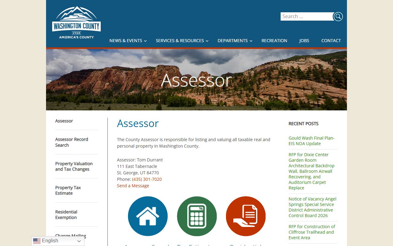 Washington County white pages Assessor property search