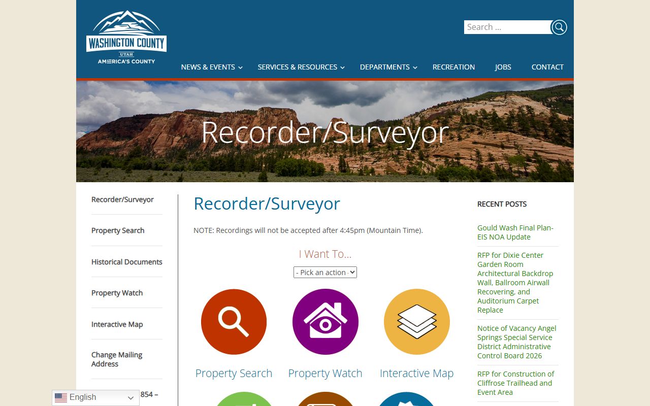 Washington County white pages Recorder property records portal