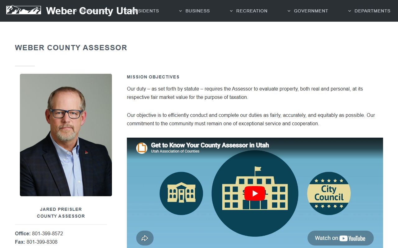 Weber County Assessor white pages property search