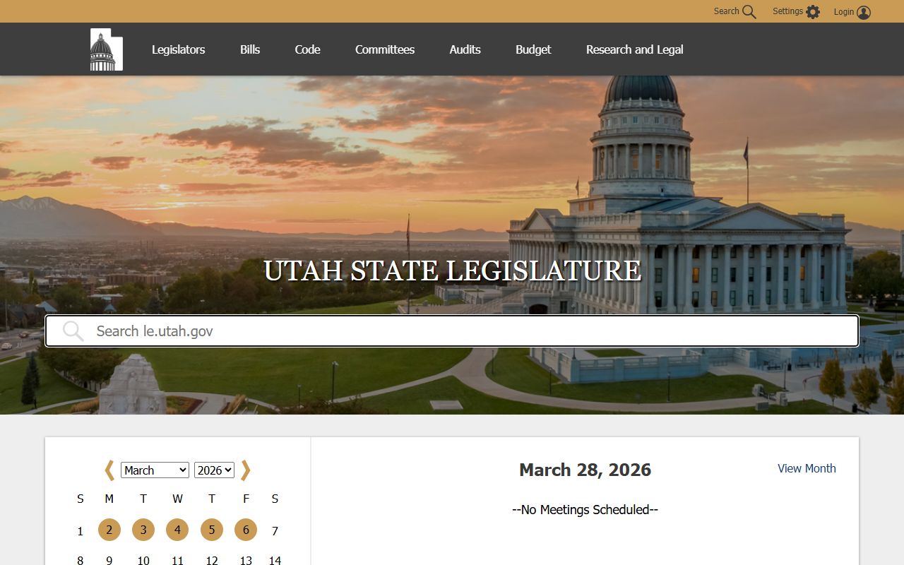 Utah Legislature white pages statute search
