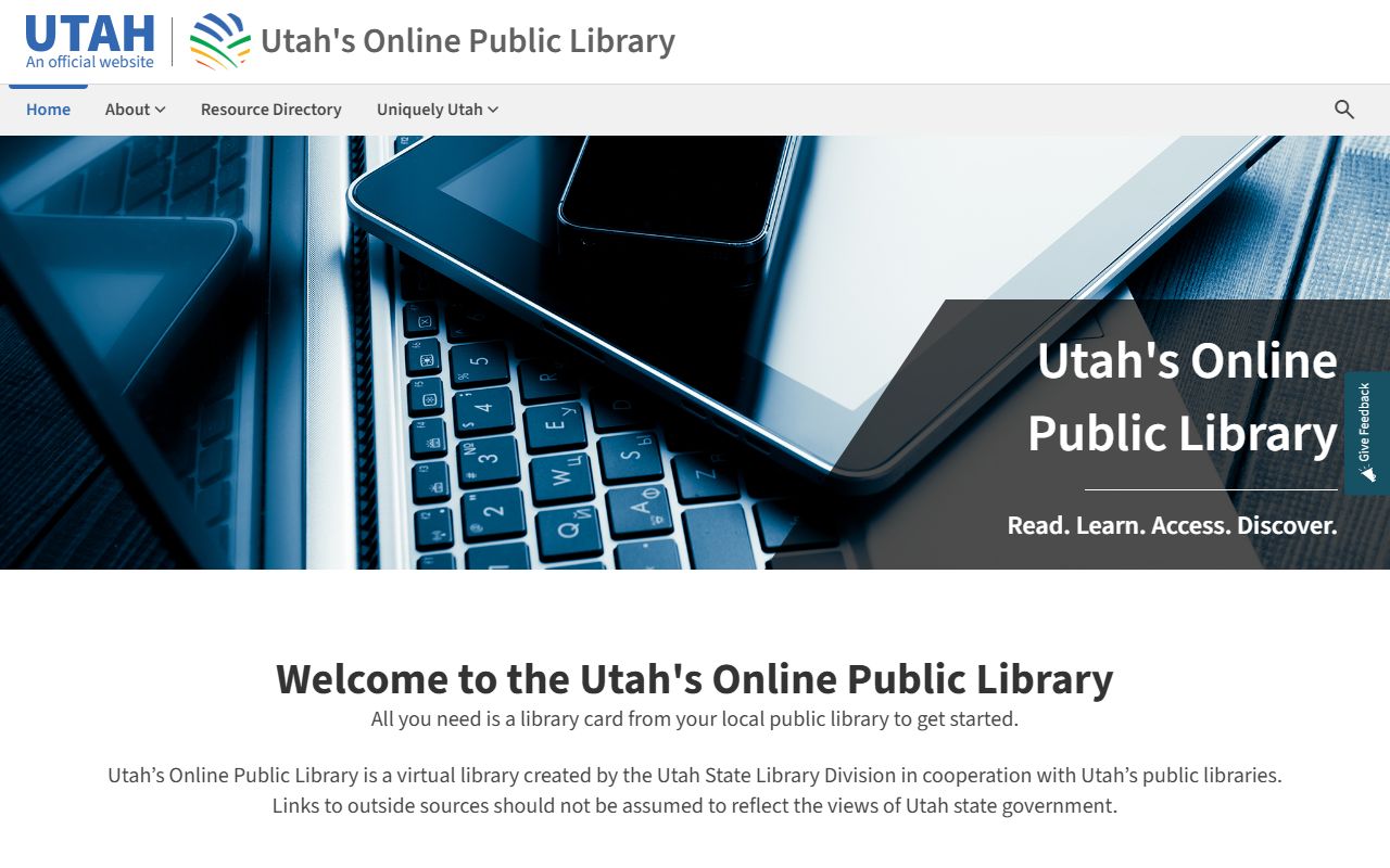 Utah State Library white pages research resources